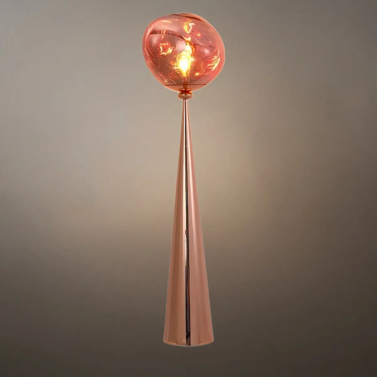 Contemporary Floor Lamp – Distorted Spherical Metal & Acrylic