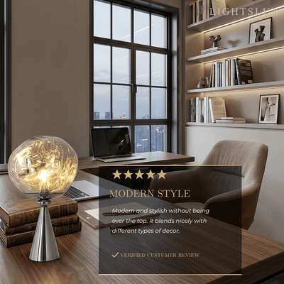 Contemporary Distorted Table Lamp – Metal & Acrylic