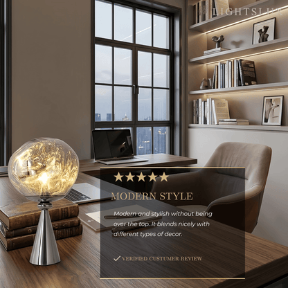 Contemporary Distorted Table Lamp – Metal & Acrylic