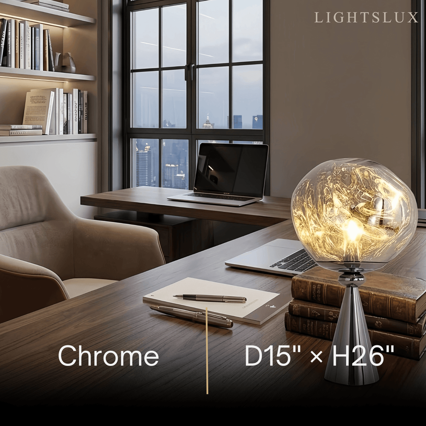 Contemporary Distorted Table Lamp – Metal & Acrylic