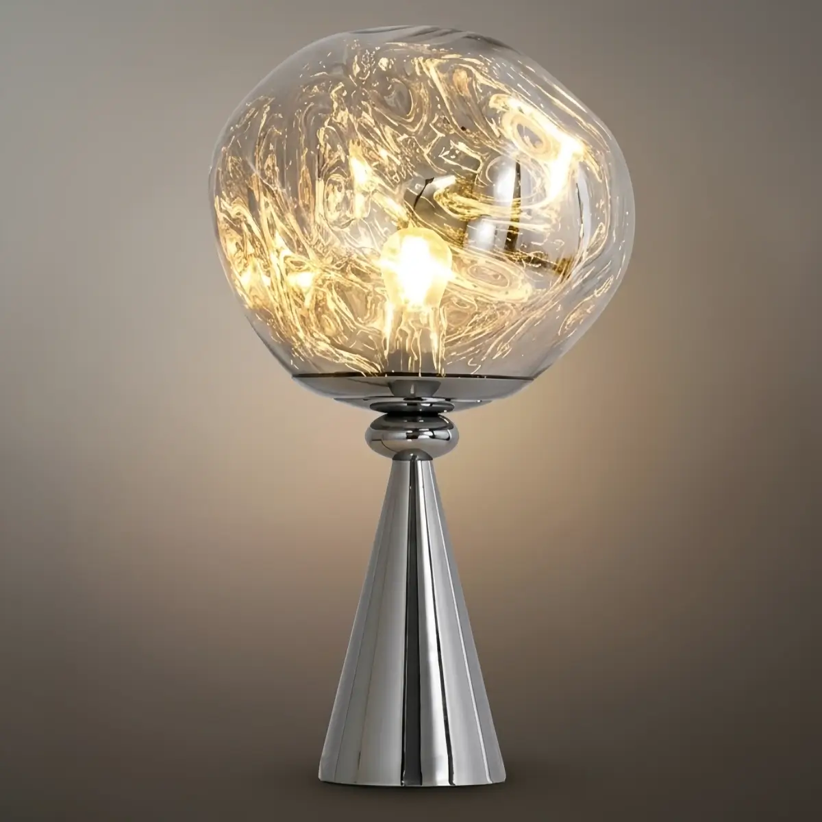 Contemporary Distorted Table Lamp – Metal & Acrylic