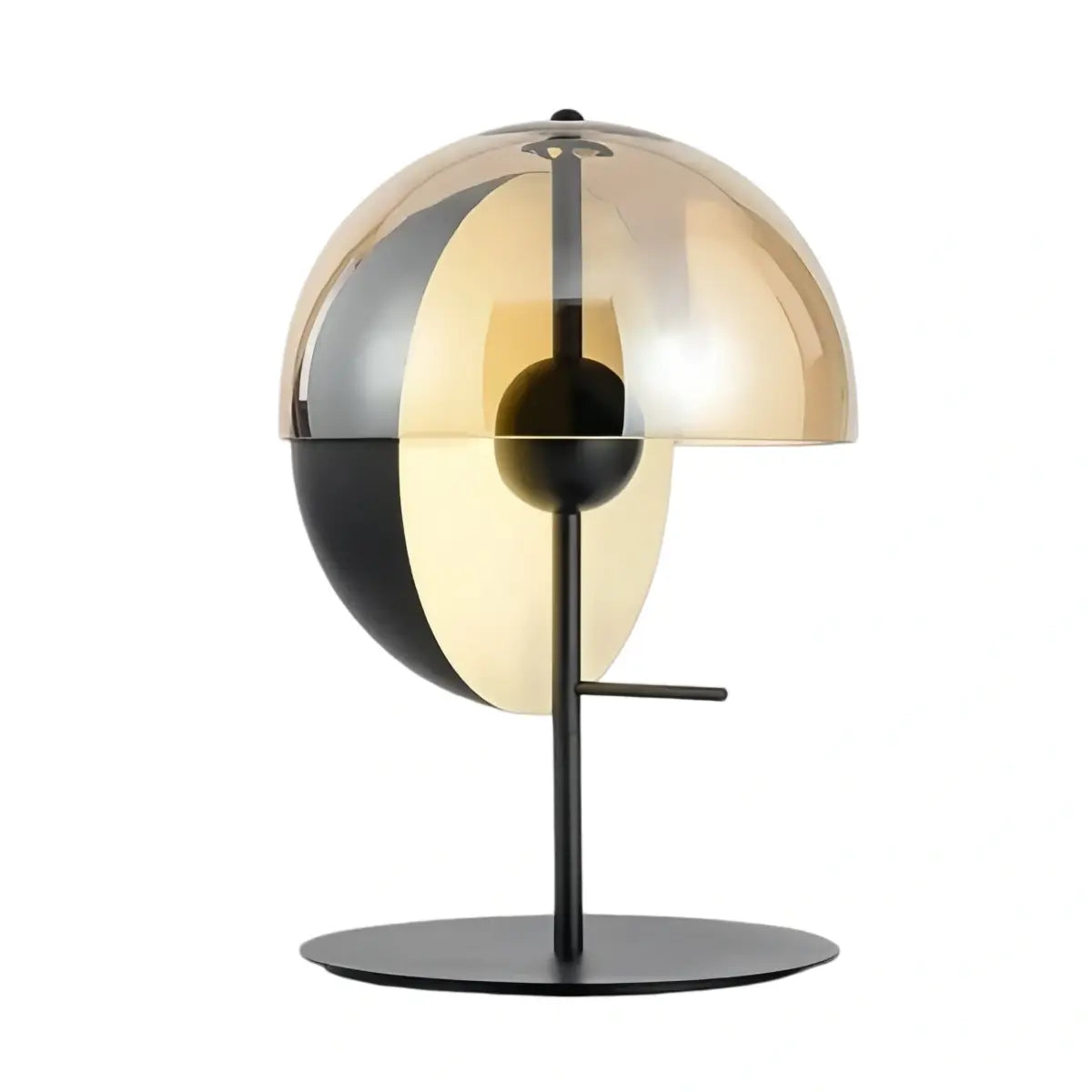Modern Table Lamp – Iron & Glass Intersecting Hemisphere 