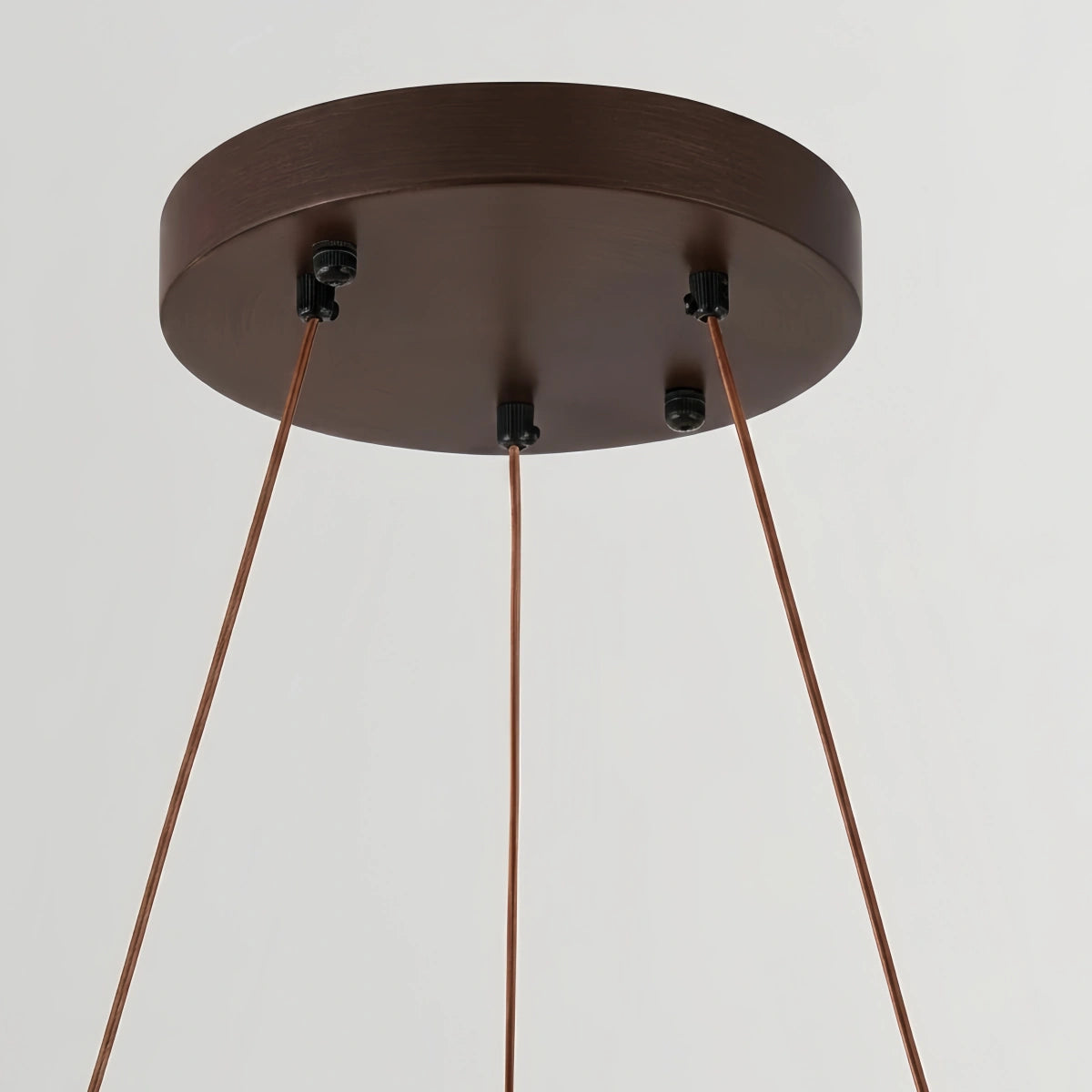 Minimalist Ring Chandelier – Travertine & Wood Walnut Beige