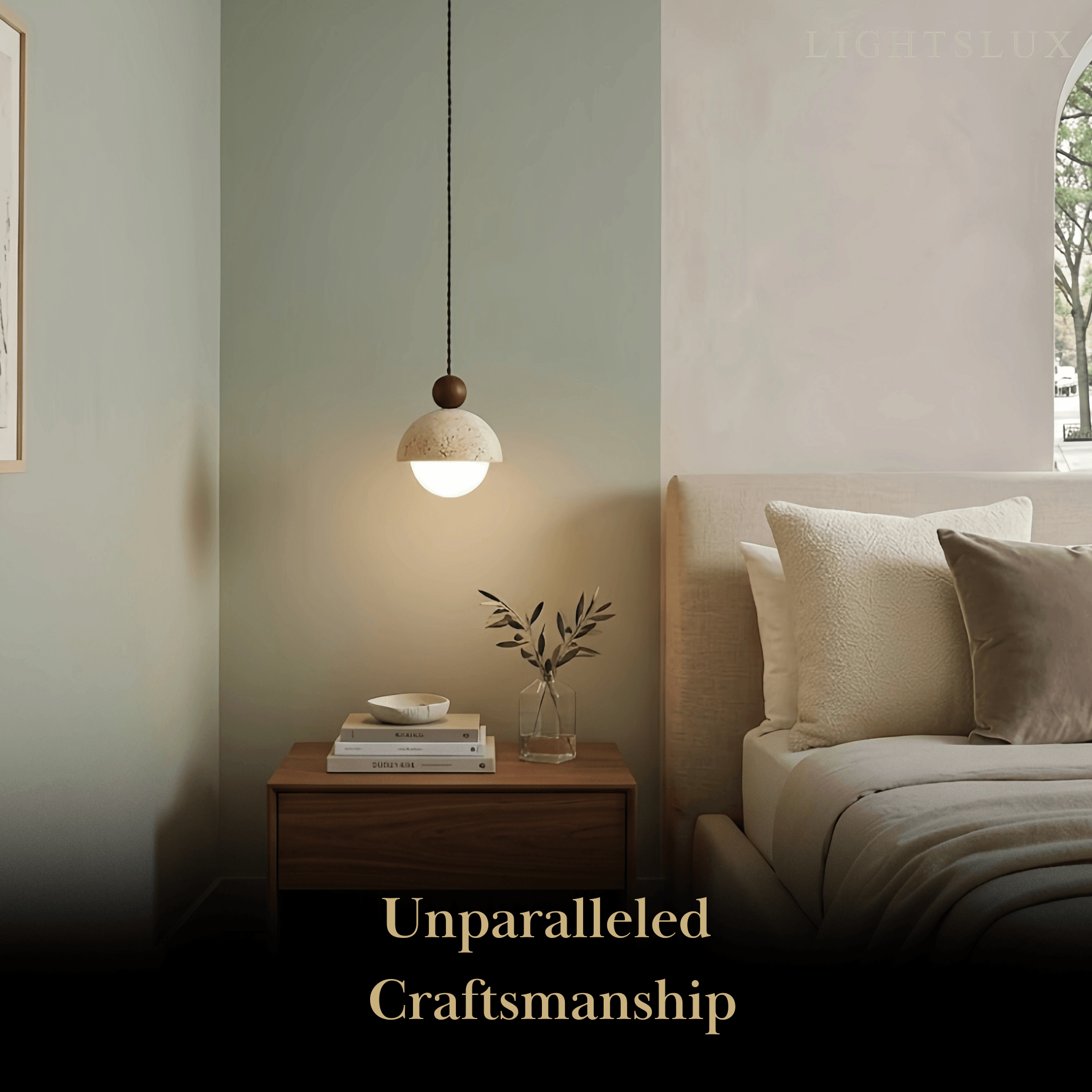 Modern Travertine Pendant Light 