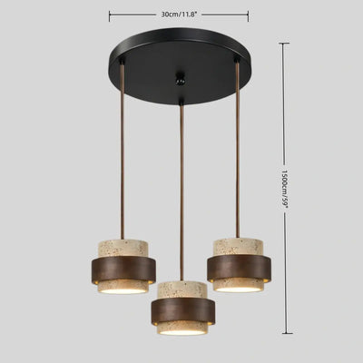 Strata Modern Travertine Pendant Light 