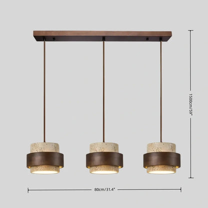 Strata Modern Travertine Pendant Light 