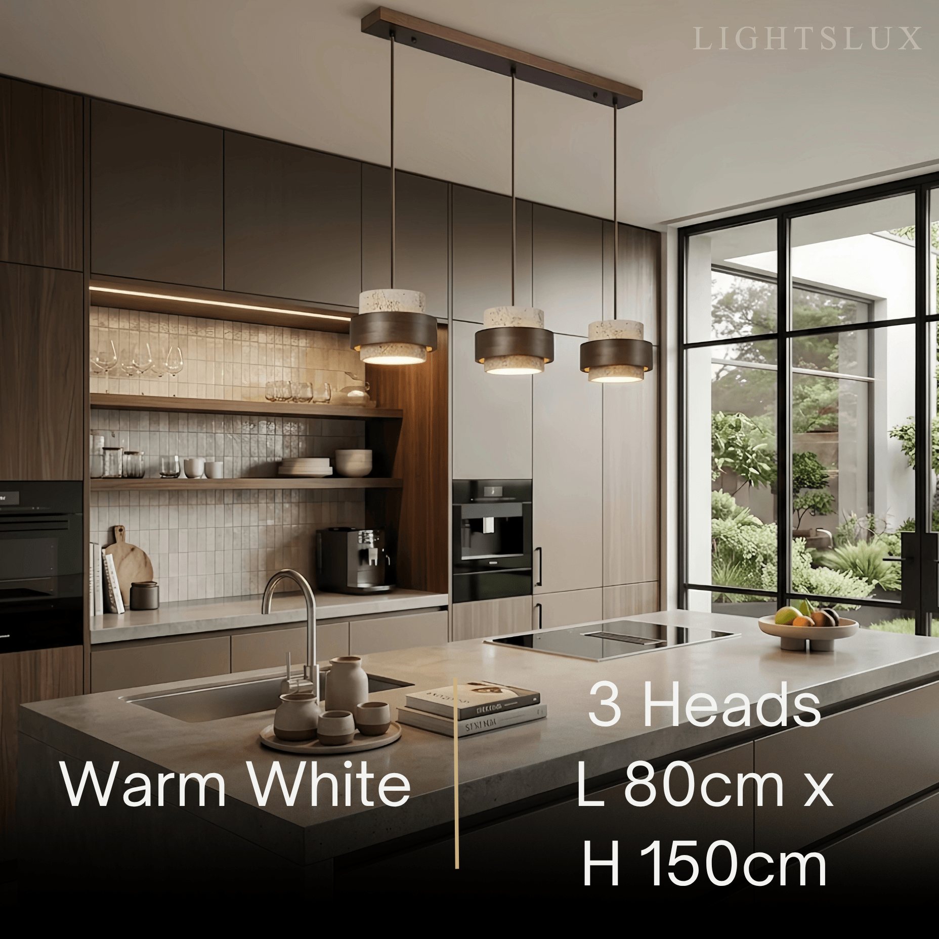 Strata Modern Travertine Pendant Light 
