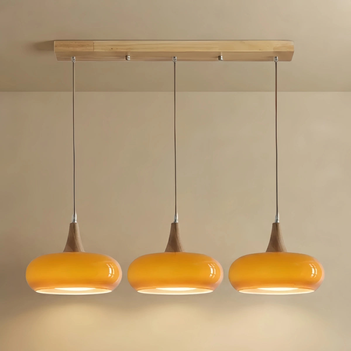 Vetro Modern Glass Pendant Light — Orange/White for Kitchen