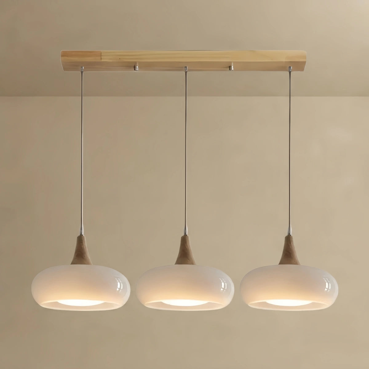 Vetro Modern Glass Pendant Light — Orange/White for Kitchen