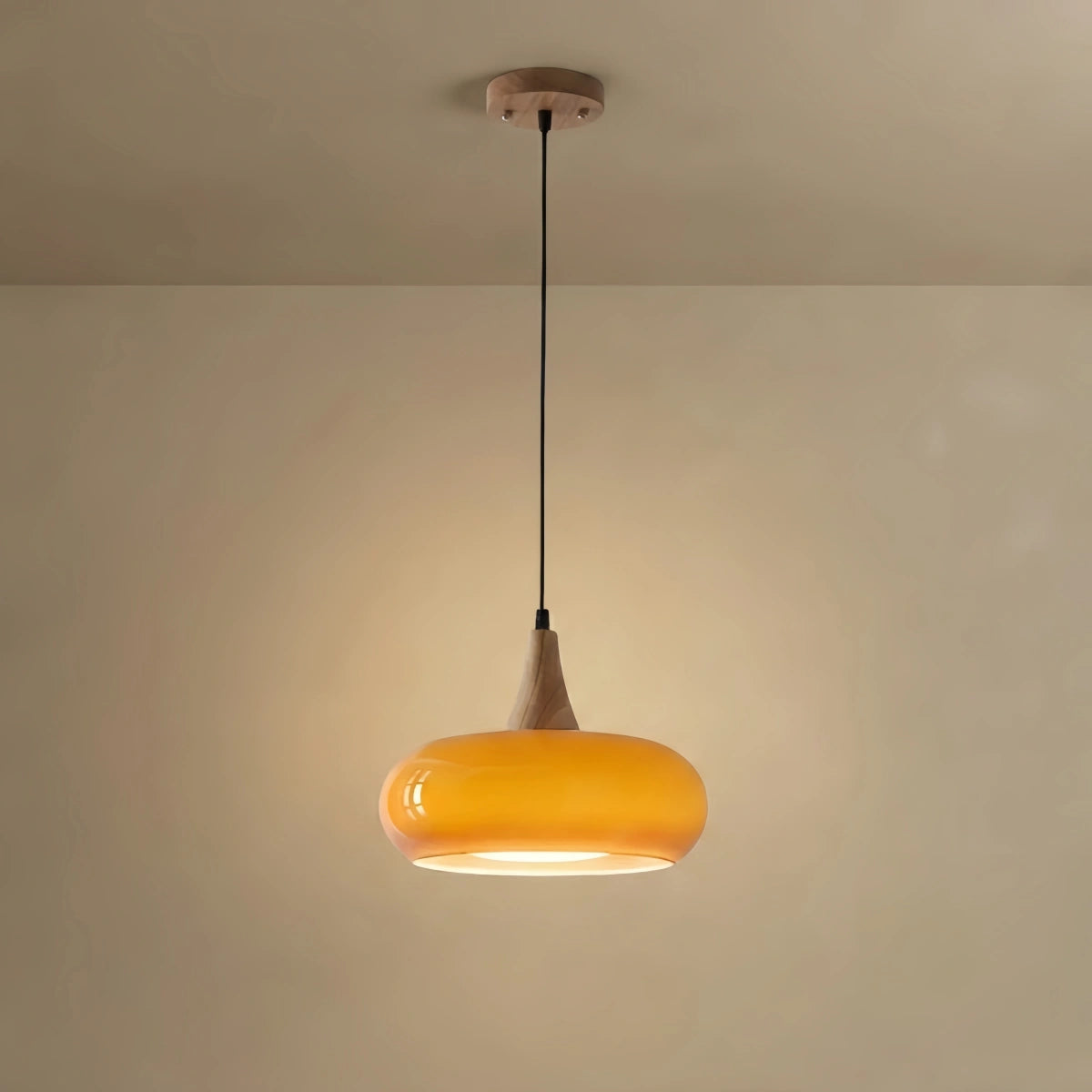 Vetro Modern Glass Pendant Light — Orange/White for Kitchen