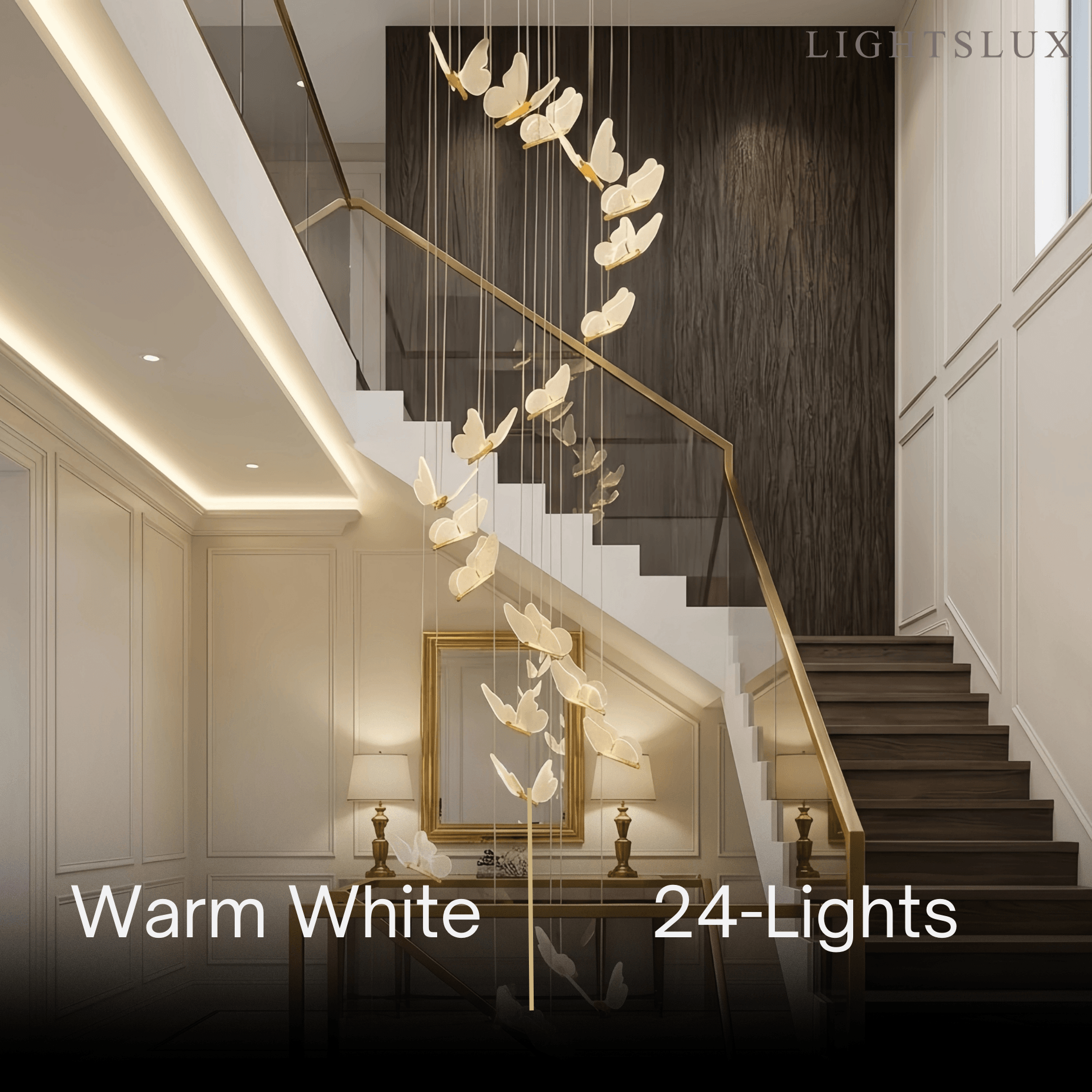 Modern Light‑Luxury Pendant Light — Metal & Acrylic with Butterfly Design