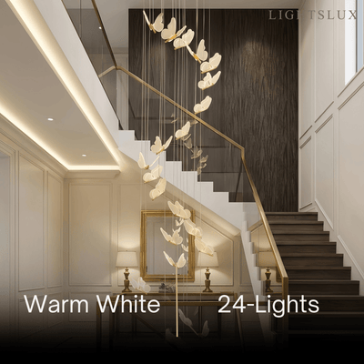 Modern Light‑Luxury Pendant Light — Metal & Acrylic with Butterfly Design