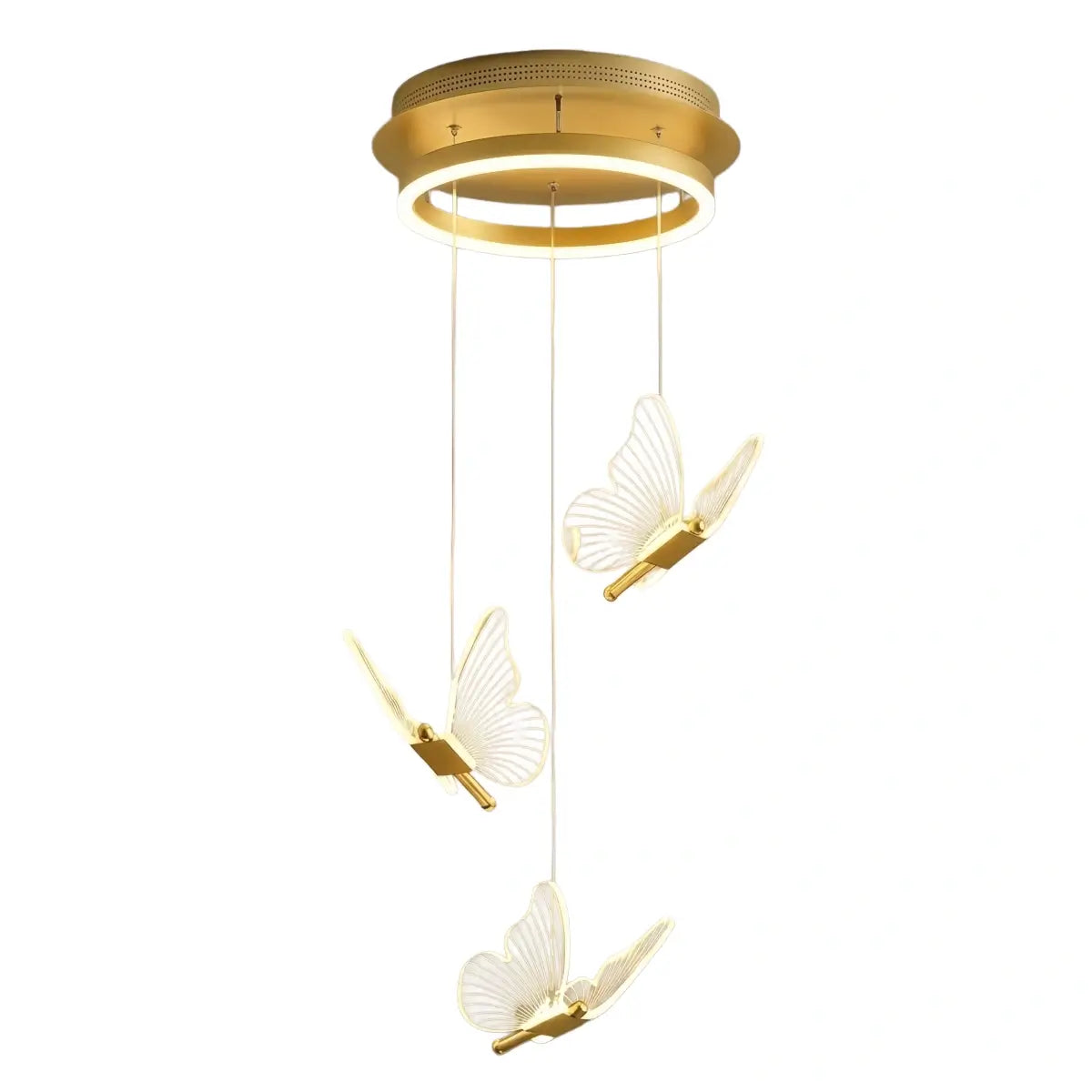 Modern Light‑Luxury Pendant Light — Metal & Acrylic with Butterfly Design