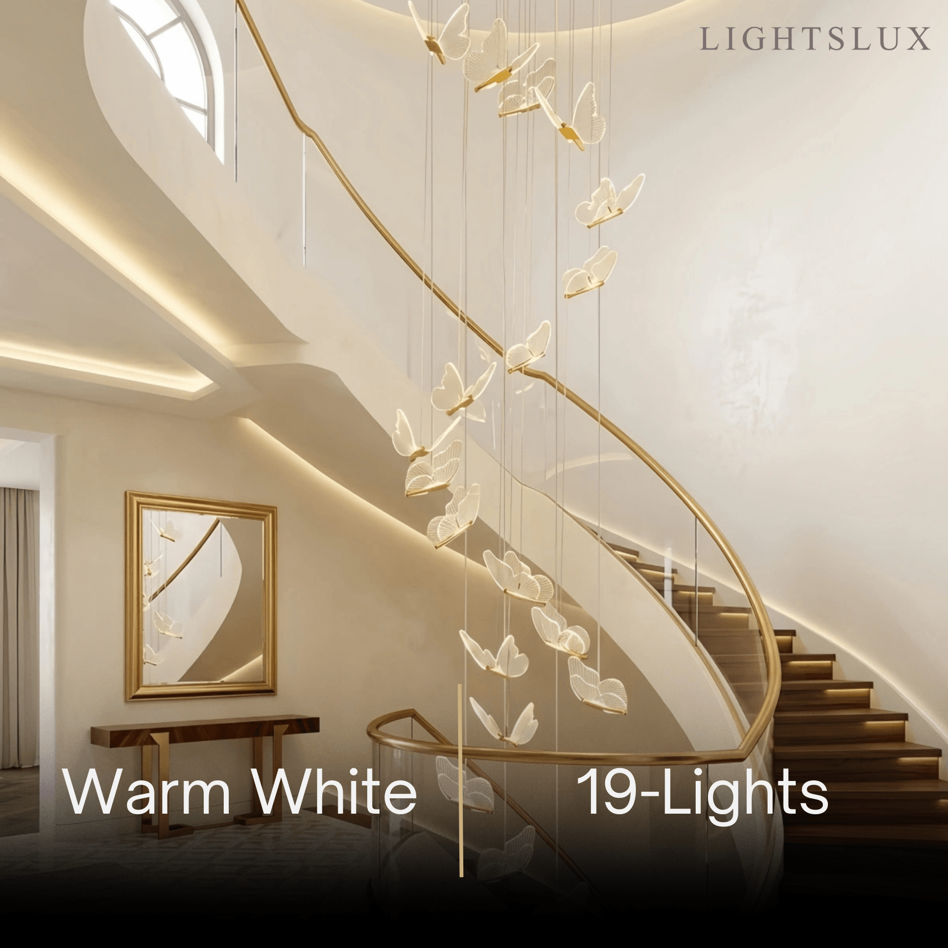 Modern Light‑Luxury Pendant Light — Metal & Acrylic with Butterfly Design