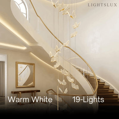 Modern Light‑Luxury Pendant Light — Metal & Acrylic with Butterfly Design