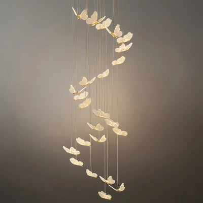 Modern Light‑Luxury Pendant Light — Metal & Acrylic with Butterfly Design