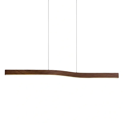 Modern Linear Pendant Light — Metal & Acrylic with Black & Dark Wood