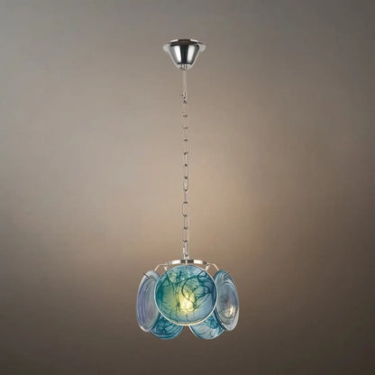 Modern Pendant Light — Hand-Dyed Glass & Metal with Multi-Color