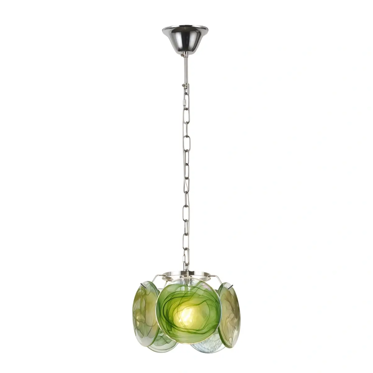 Modern Pendant Light — Hand-Dyed Glass & Metal with Multi-Color