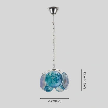 Modern Pendant Light — Hand-Dyed Glass & Metal with Multi-Color