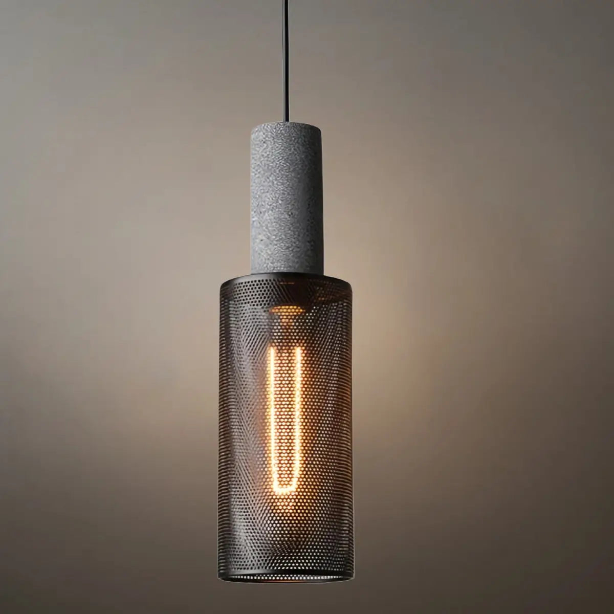 Ferron Industrial Cement Pendant Light – Six Sizes & Adjustable Cable for Kitchen Island/Dining Room/Bedroom