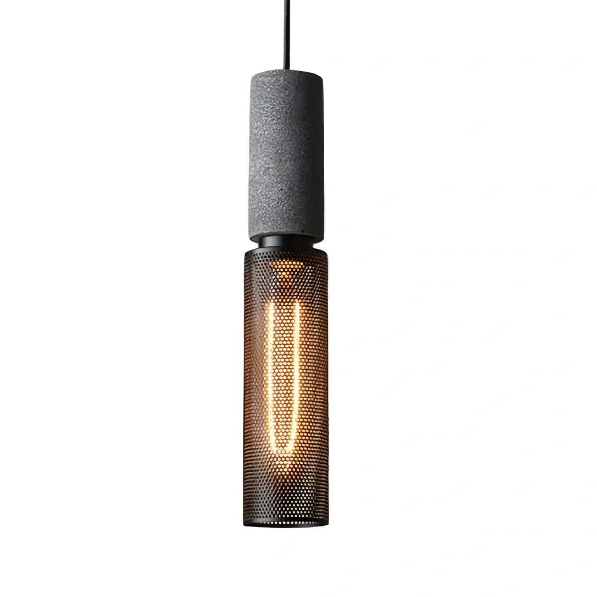 Ferron Industrial Cement Pendant Light – Six Sizes & Adjustable Cable for Kitchen Island/Dining Room/Bedroom