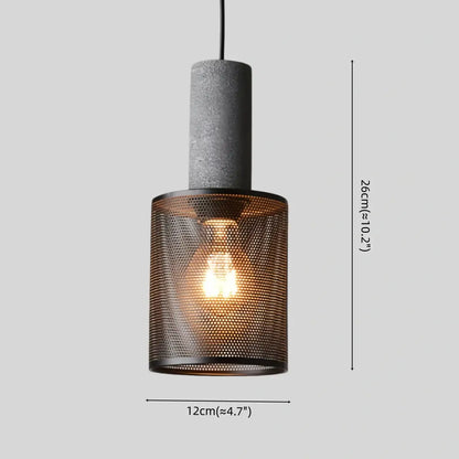 Ferron Industrial Cement Pendant Light – Six Sizes & Adjustable Cable for Kitchen Island/Dining Room/Bedroom