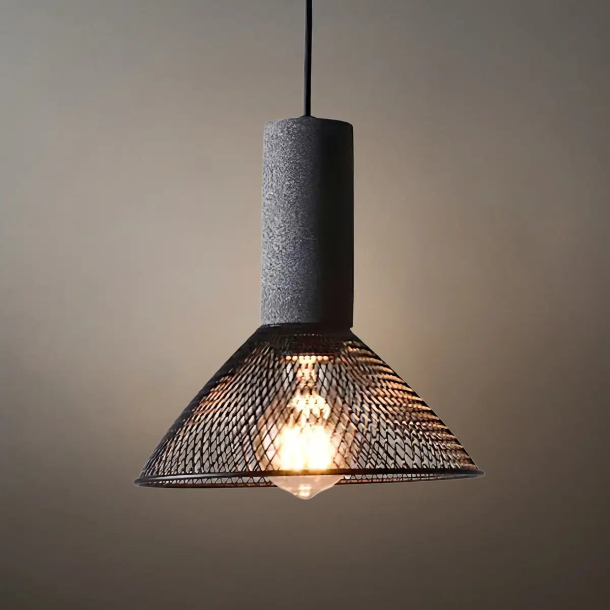 Ferron Industrial Cement Pendant Light – Six Sizes & Adjustable Cable for Kitchen Island/Dining Room/Bedroom
