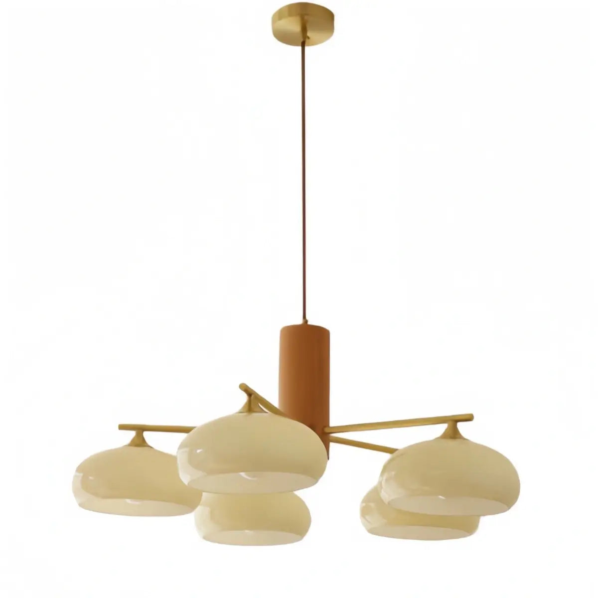 Modern Wood & Glass Chandelier 
