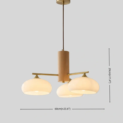 Modern Wood & Glass Chandelier 
