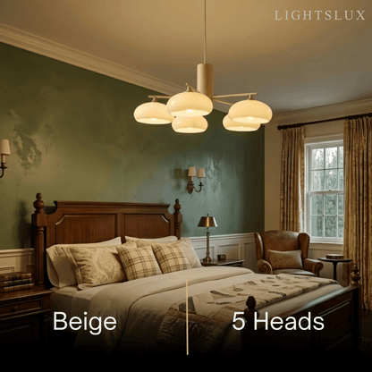 Modern Wood & Glass Chandelier 