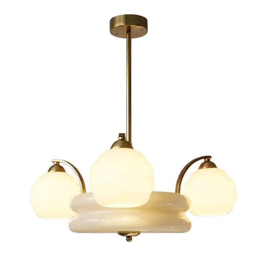 Art Deco Vintage Glass Chandelier 