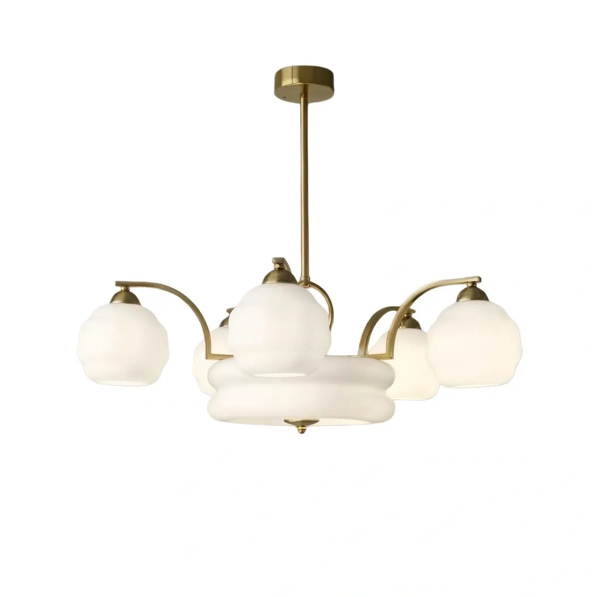 Art Deco Vintage Glass Chandelier 