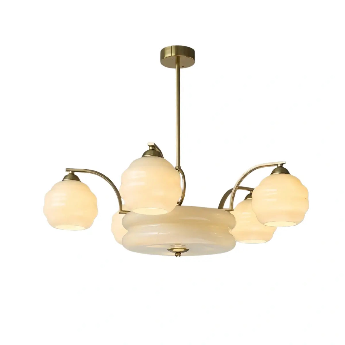 Art Deco Vintage Glass Chandelier 