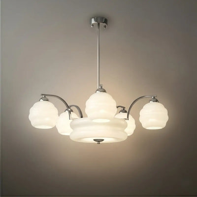 Art Deco Vintage Glass Chandelier 