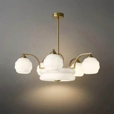 Art Deco Vintage Glass Chandelier 
