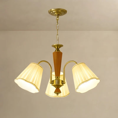 Irondale Modern Ceiling Lingt — Metal, Fabric & Walnut Wood  for Dining Room Living Room