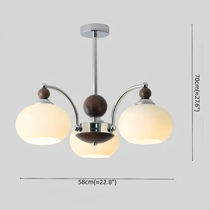 Contemporary Chandelier -- Glass & Iron & Wood for Dining Room