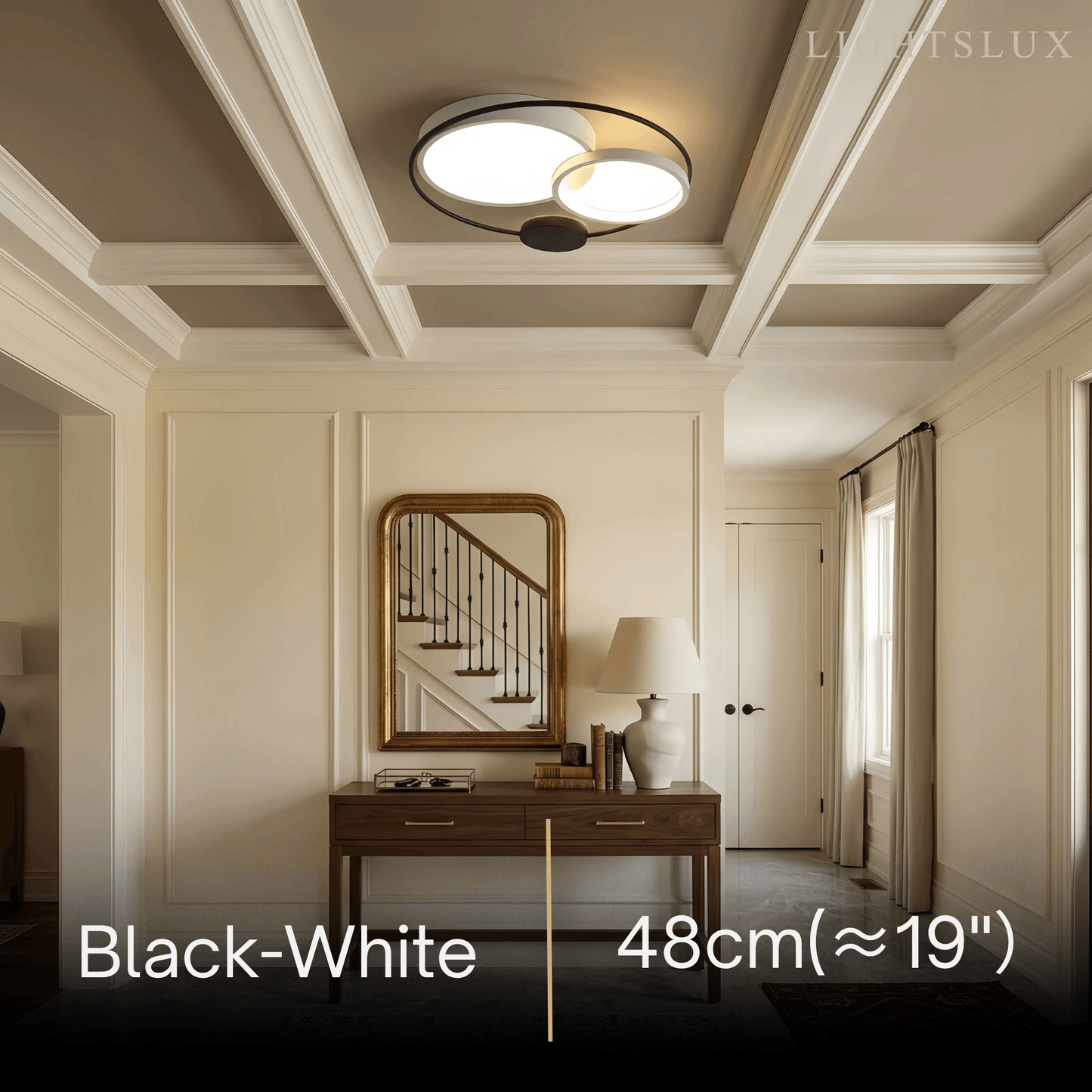 Modern Flush Mount Ceiling Light -- Acrylic Black-White Mix