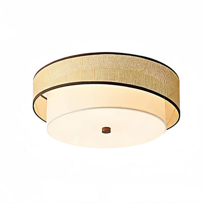 Vivara Natural Rattan & Fabric Ceiling Light 
