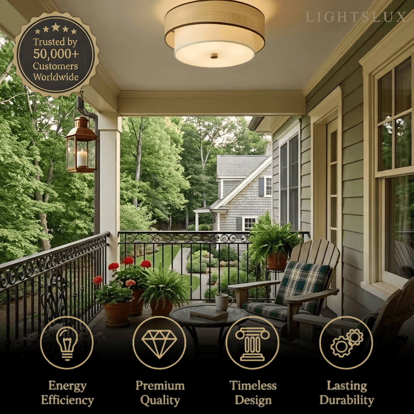 Vivara Natural Rattan & Fabric Ceiling Light 