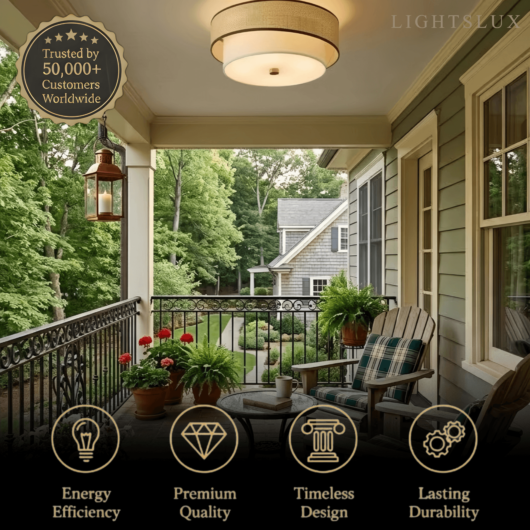 Vivara Natural Rattan & Fabric Ceiling Light 