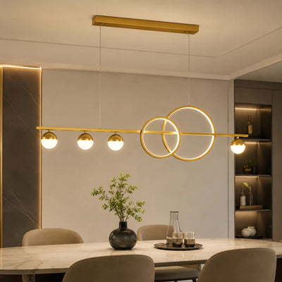 Lámpara colgante de travertino minimalista Strata - Piedra amarilla para isla de cocina, comedor y dormitorio