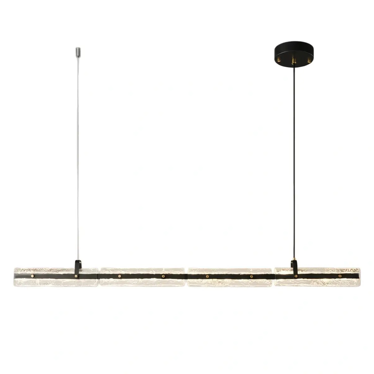 Modern Linear Pendant Light — Metal & Glass for Dining Room Kitchen Island Conference Room Living Room