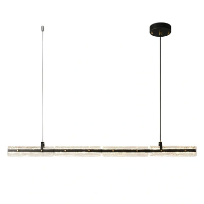 Modern Linear Pendant Light — Metal & Glass for Dining Room Kitchen Island Conference Room Living Room