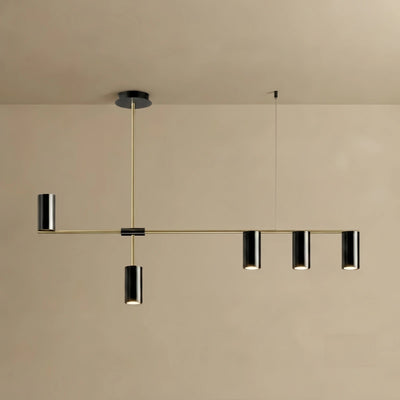 Contemporary Ceiling Light — Metal & Acrylic with Gold or Black for Dining Room