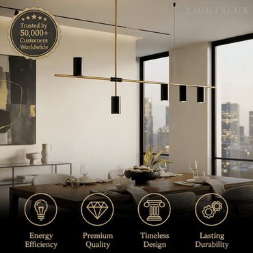 Contemporary Ceiling Light — Metal & Acrylic with Gold or Black