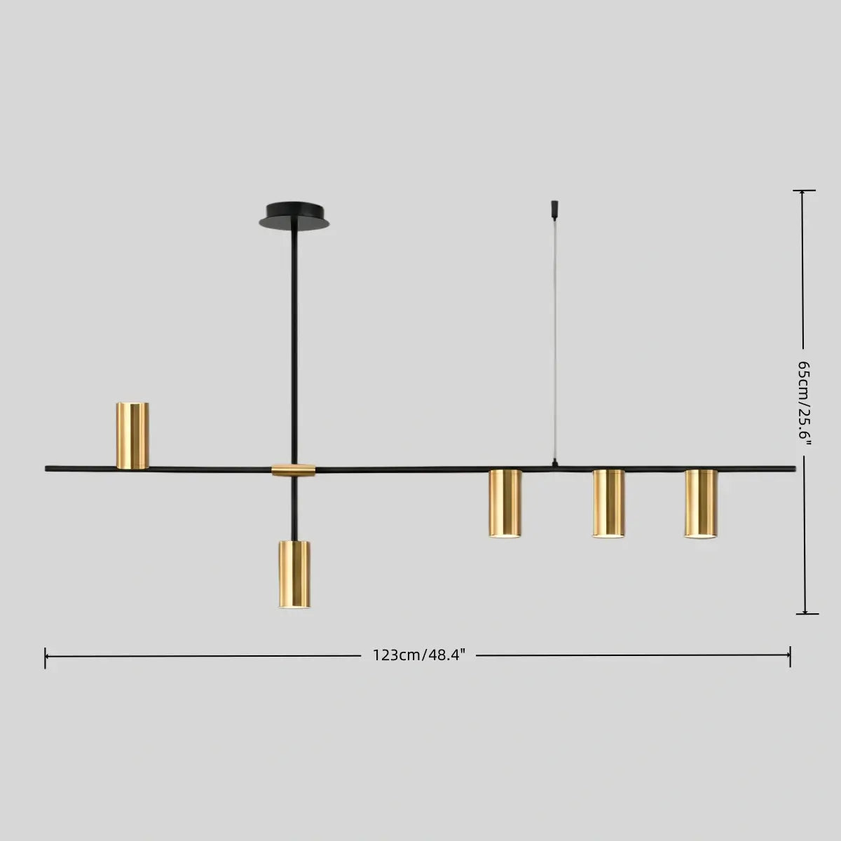 Contemporary Ceiling Light — Metal & Acrylic with Gold or Black