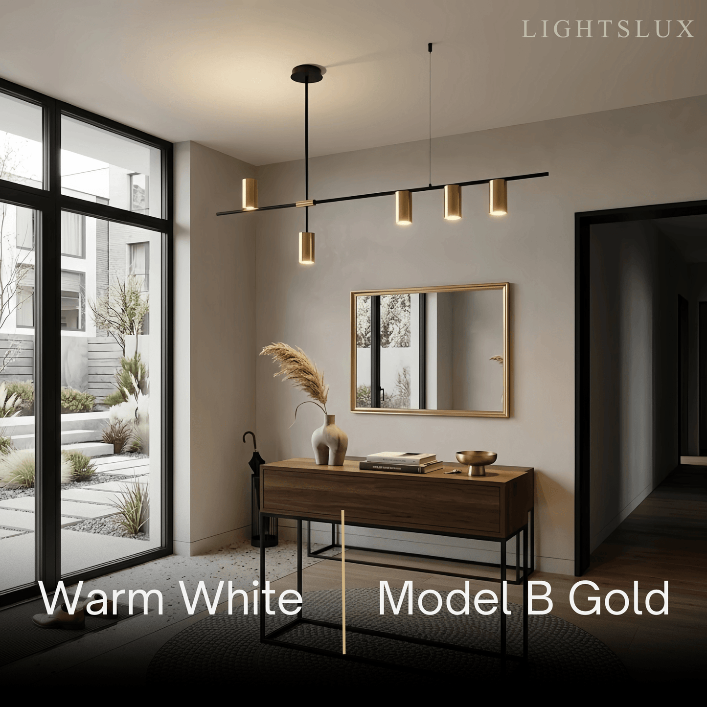 Contemporary Ceiling Light — Metal & Acrylic with Gold or Black