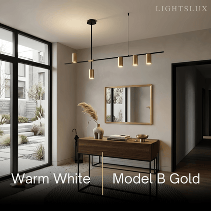 Contemporary Ceiling Light — Metal & Acrylic with Gold or Black